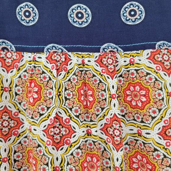 Anthropologie Maeve Floral Colorblock Blouse Multicolor Women Size 4 Rayon Boho - Picture 9 of 14